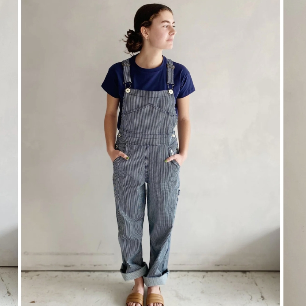 Jesse Kamm the overall in railroad stripe